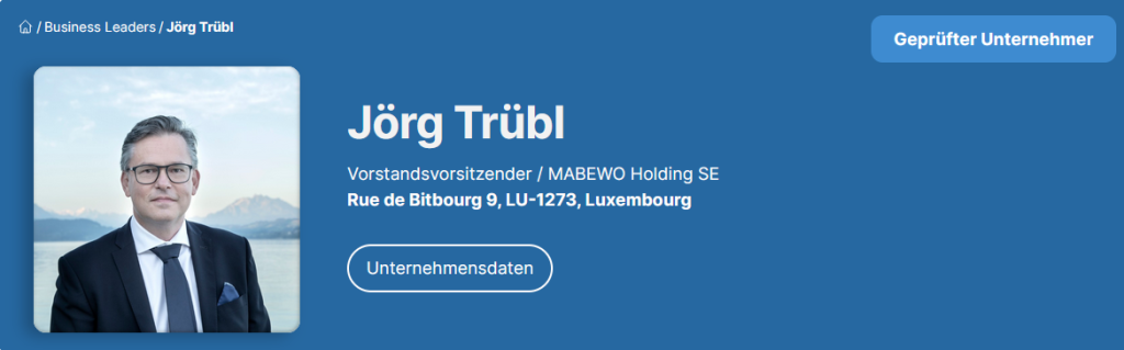 Jörg Trübl - MABEWO Holding SE (Business-Leaders)