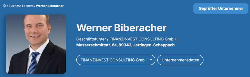 Werner Biberacher - Finanzinvest Consulting (Business-Leaders)