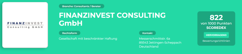 Finanzinvest Consulting - Scoredex Bewertung