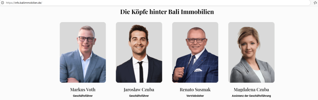 Bali Immobilien - BaliImmobilien.de - Screenshot Webseite