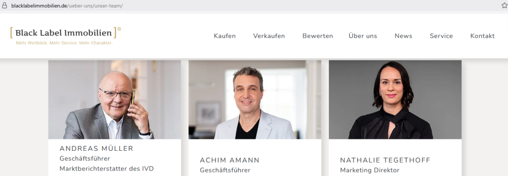 Black Label Immobilien - Screenshot