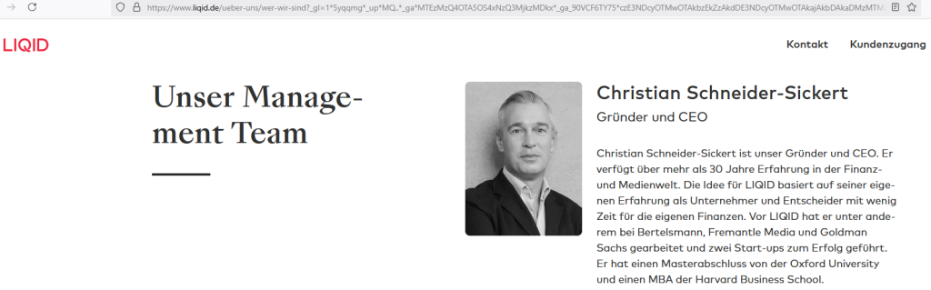 LIQID Asset Management GmbH – Digitale Vermögensverwaltung (Screenshot Webseite)