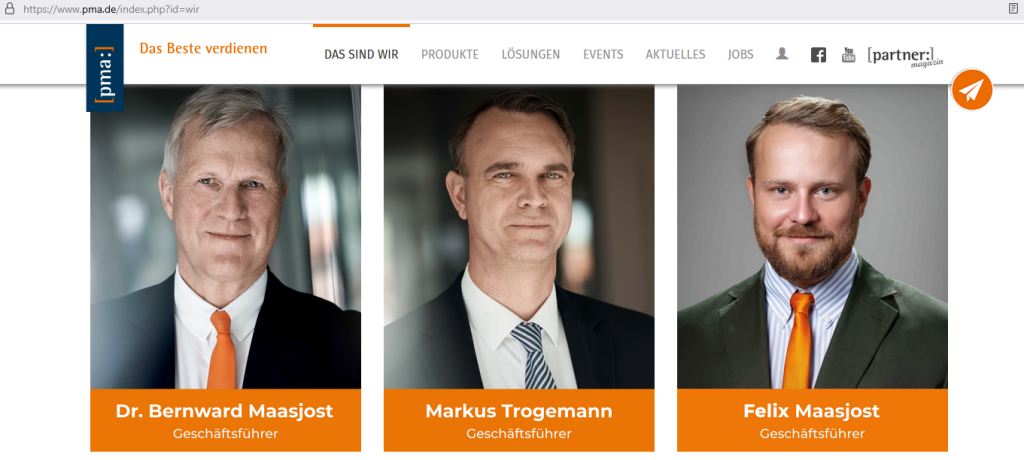 [pma:] Finanz- und Versicherungsmakler GmbH /Screenshot Webseite)
