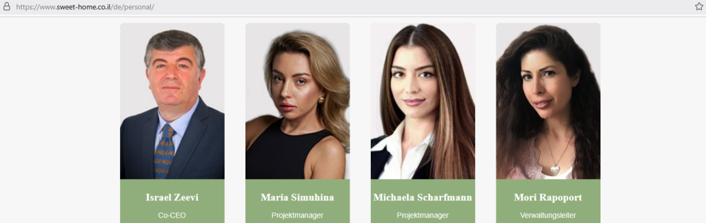 Screenshot Unternehmenswebseite - Team