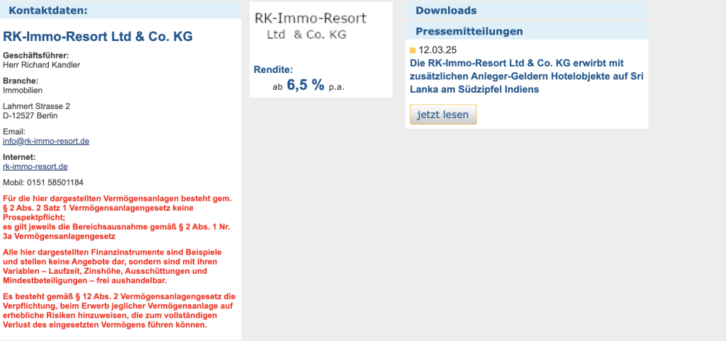 RK-Immo-Resort Ltd & Co. KG