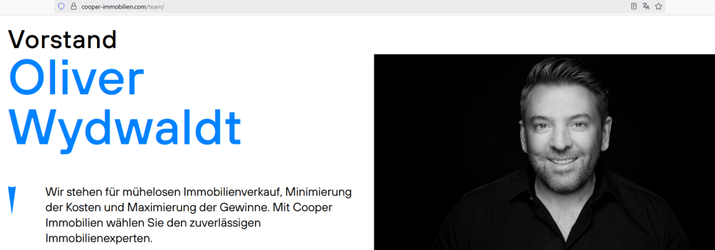 Cooper Immobilien AG (Screenshot)