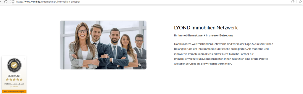 LYOND Immobilien GmbH (Screenshot Webseite)
