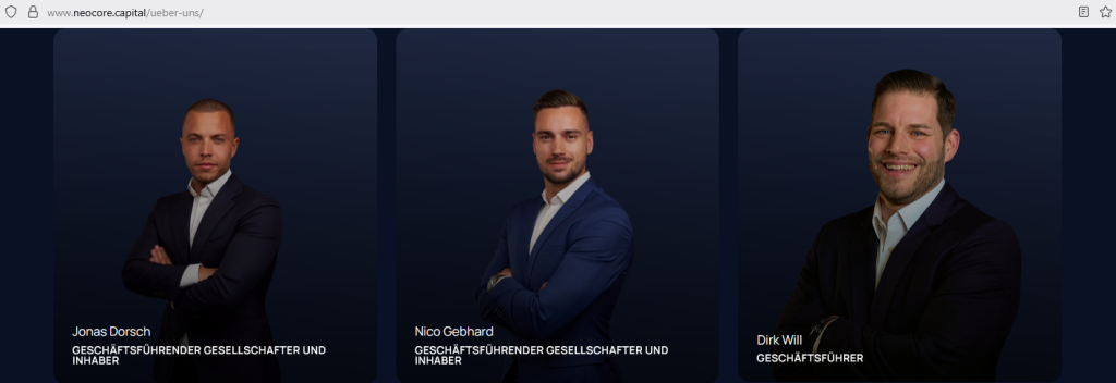 NeoCore Capital GmbH - steueroptimierte Immobilieninvestments - Screenshot Webseite vom 23. Juli 2025