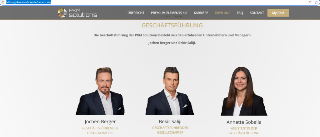 PKM Solutions GmbH - Screenshot Webseite vom 24.07.2025