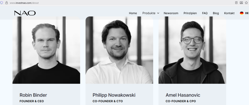 NAO Co-Investment GmbH - Screenshot (Auszug) vom 23. September 2025