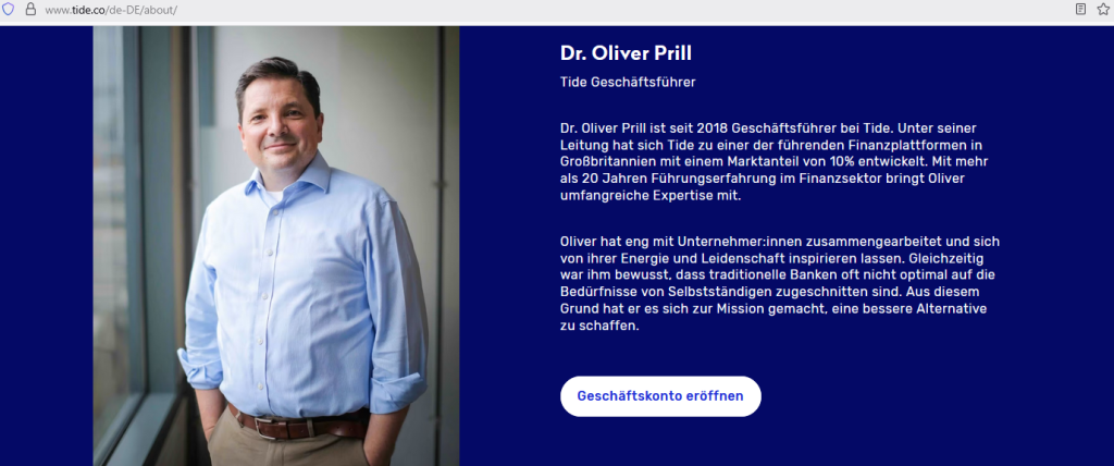 Tide Banking Germany (Screenshot Webseite vom 15. September 2025 / Ausriss)
