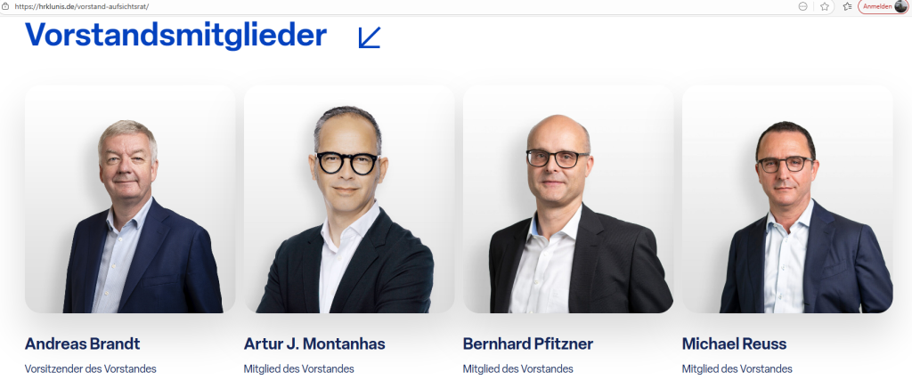 HRK LUNIS AG - Screenshot Webseite (Ausriß) vom 26. November 2025