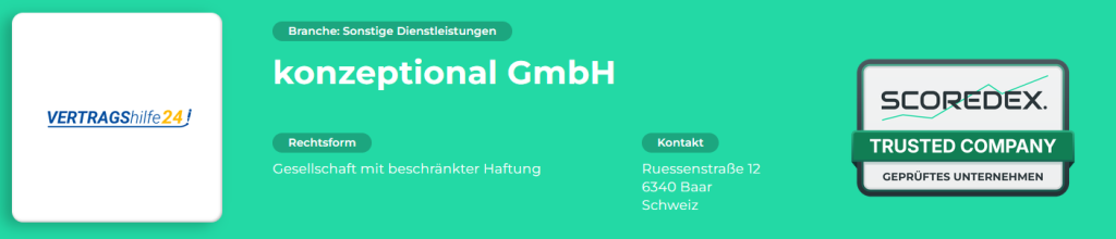 Vertragshilfe24 - konzeptional GmbH - SCOREDEX Bewertung