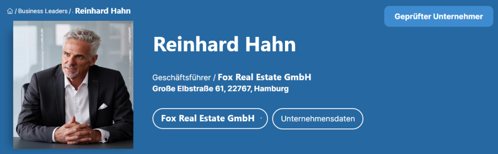 Reinhard Hahn - GF FOX Real Estate GmbH (Business-Leaders)