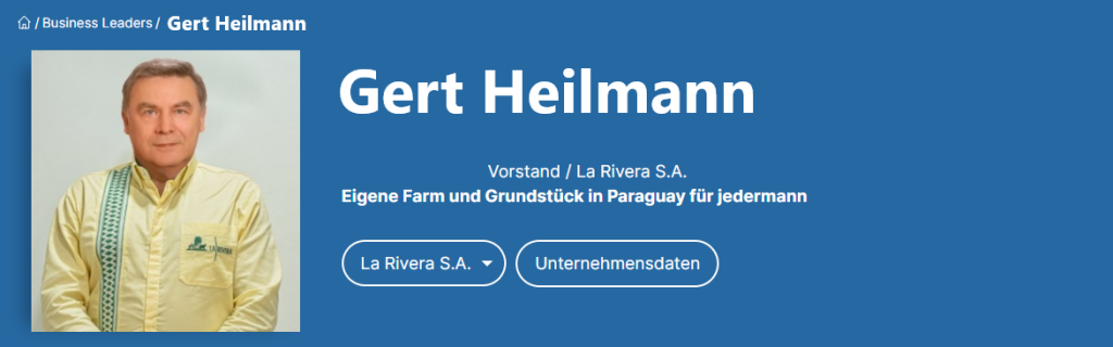 Gert Heilmann - La. Rivera S.A. - Vorstand
