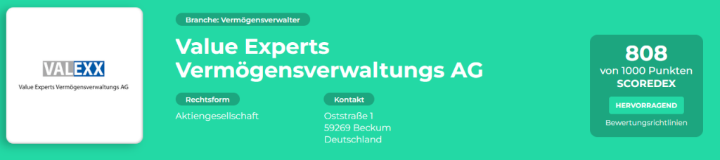 Valexx AG - Value-Strategie - Value-Investing - Value-Ansätze mit Quality-Growth kombiniert