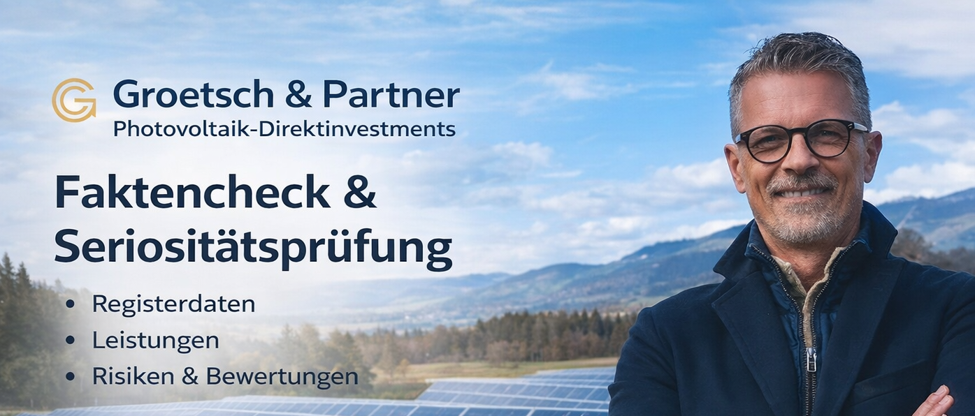 Groetsch & Partner GmbH & Co. KG im SCOREDEX Faktencheck & Seriositätsprüfung