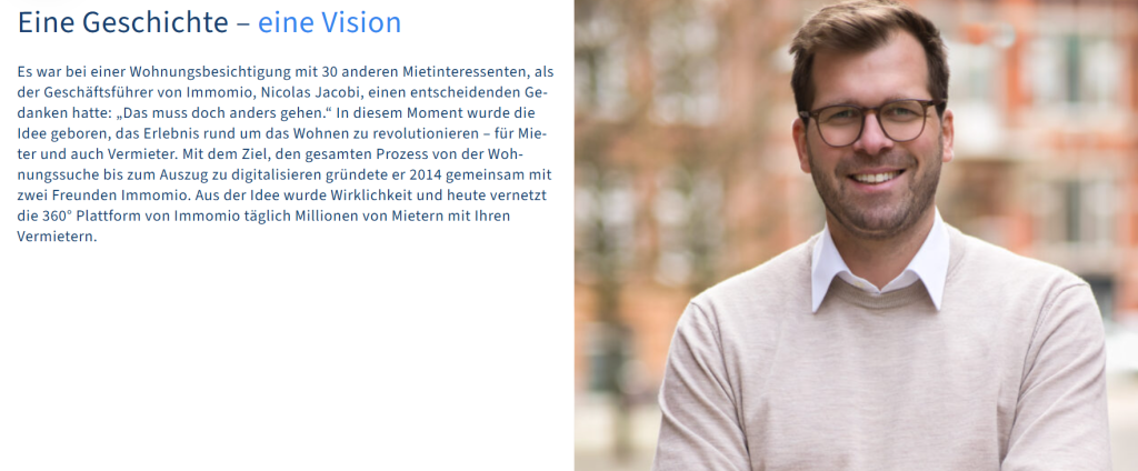 Screenshot Immomio Homepage 2026-03-19 Geschäftsführung