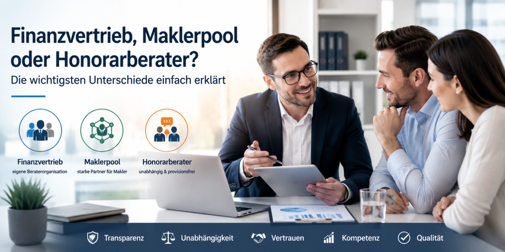 Finanzvertrieb, Maklerpool oder Honorarberater?