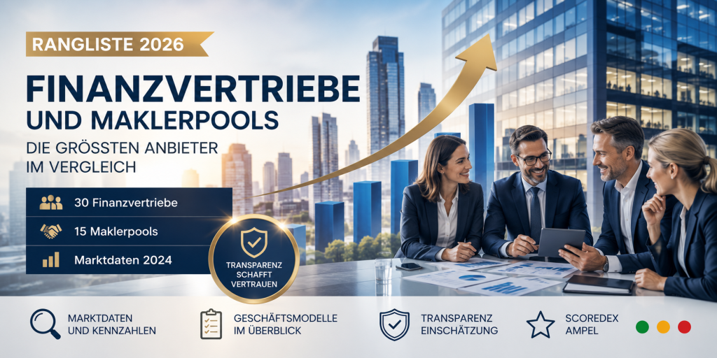 SCOREDEX-Ranking 2026: Die 30 größten Finanzvertriebe und 15 größten Maklerpools