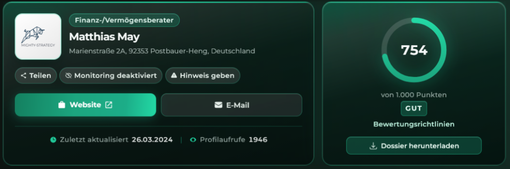 Seriositätsbewertung Matthias May