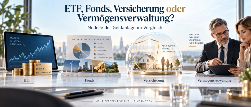 ETF, Fonds, Versicherung oder Vermögensverwaltung